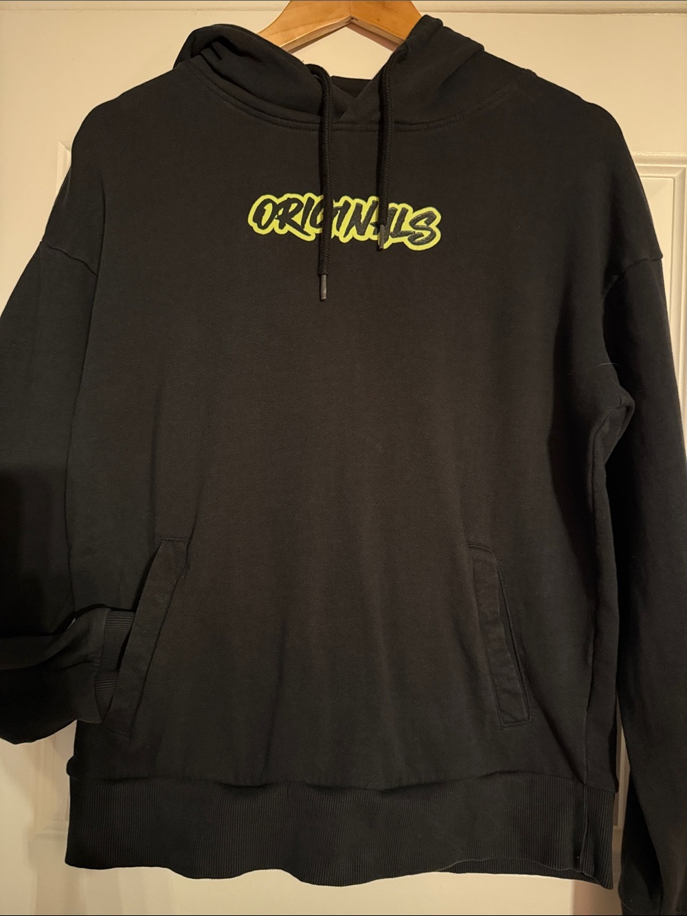 Jack & Jones Black Hoodie with Neon Yellow Logo